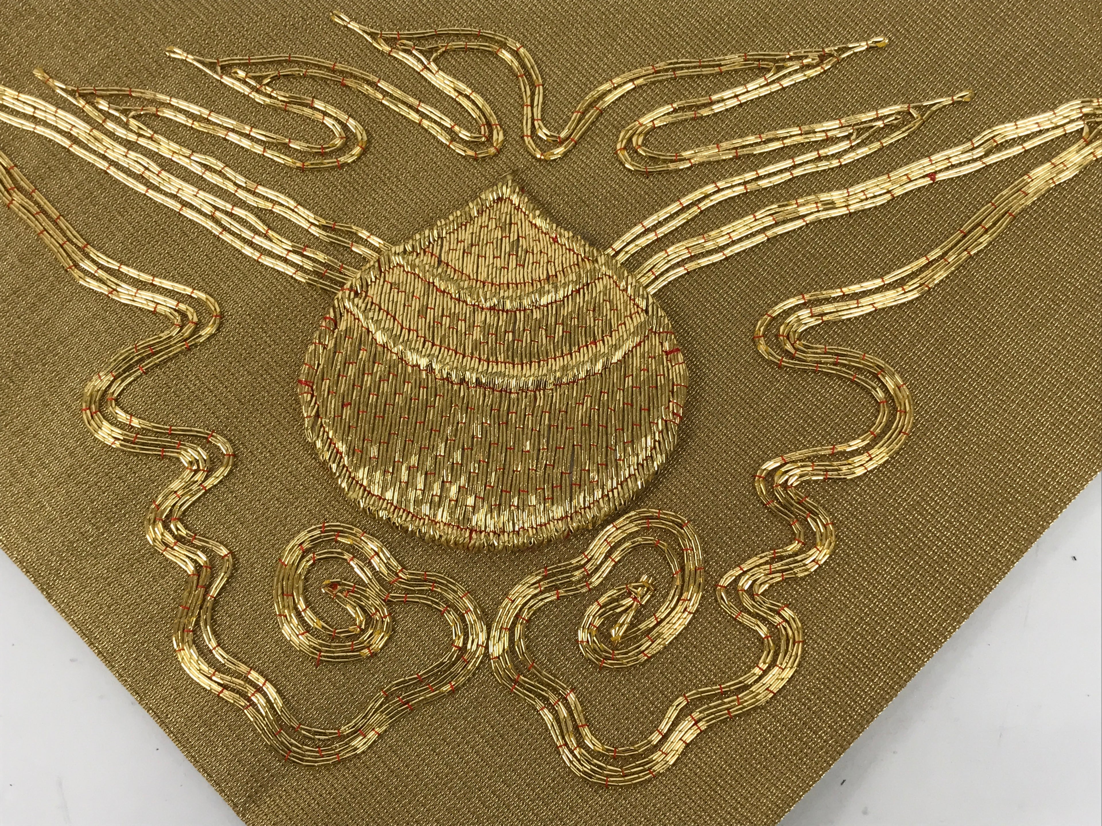 Japanese Buddhist Altar Silk Table Cloth Uchishiki Embroidered Gold Inari UC39