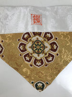 Japanese Buddhist Altar Silk Table Cloth Uchishiki Floral Mandala Red Gold UC24