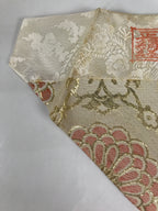 Japanese Buddhist Altar Silk Table Cloth Uchishiki Gold Chrysanthemum Pink UC41