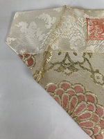 Japanese Buddhist Altar Silk Table Cloth Uchishiki Gold Chrysanthemum Pink UC41