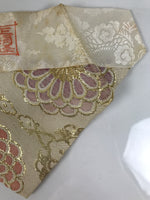 Japanese Buddhist Altar Silk Table Cloth Uchishiki Gold Chrysanthemum Pink UC41