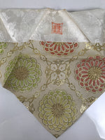 Japanese Buddhist Altar Silk Table Cloth Uchishiki Gold Chrysanthemum Pink UC42