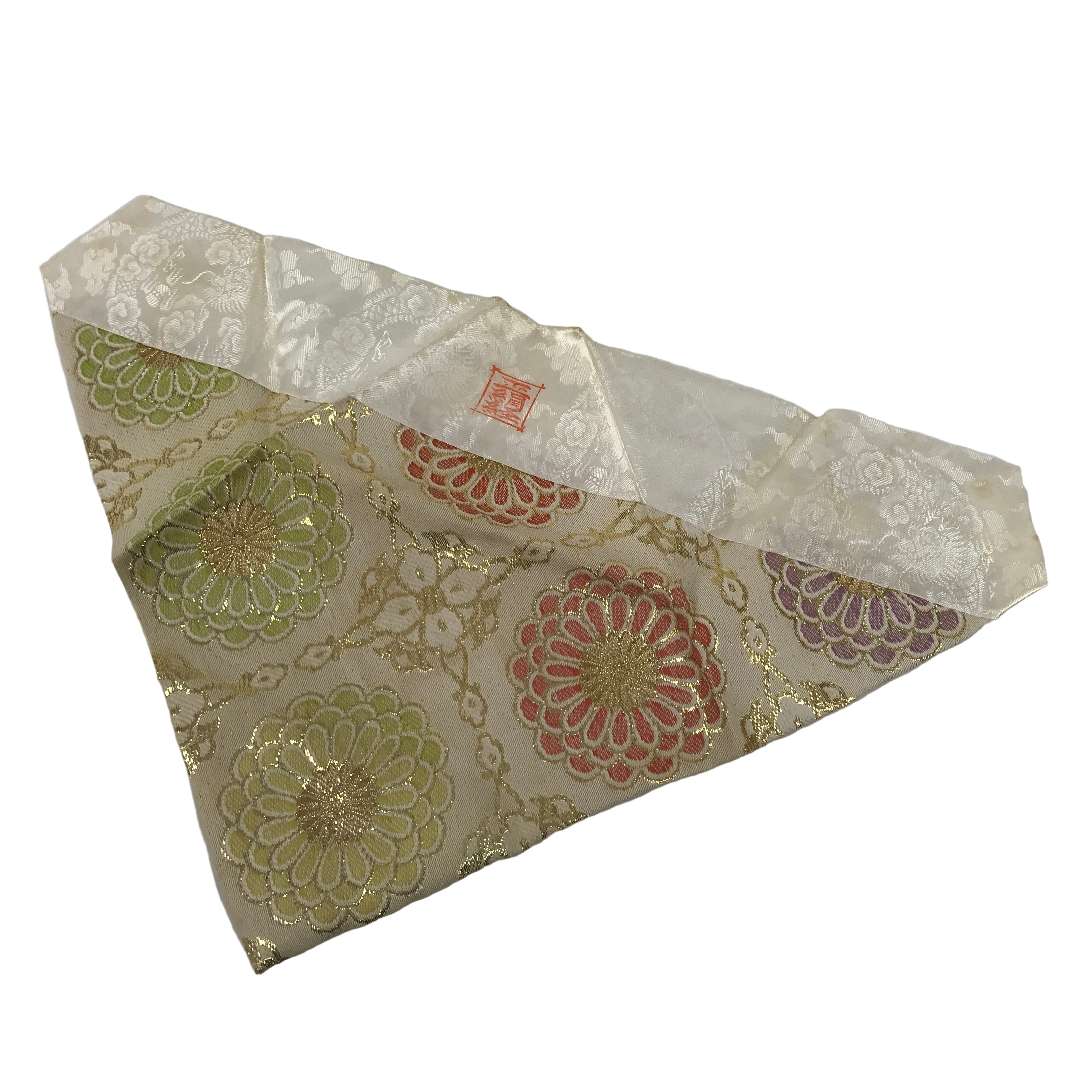 Japanese Buddhist Altar Silk Table Cloth Uchishiki Gold Chrysanthemum Pink UC42