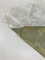 Japanese Buddhist Altar Silk Table Cloth Uchishiki Gold Peony Flower Green UC36