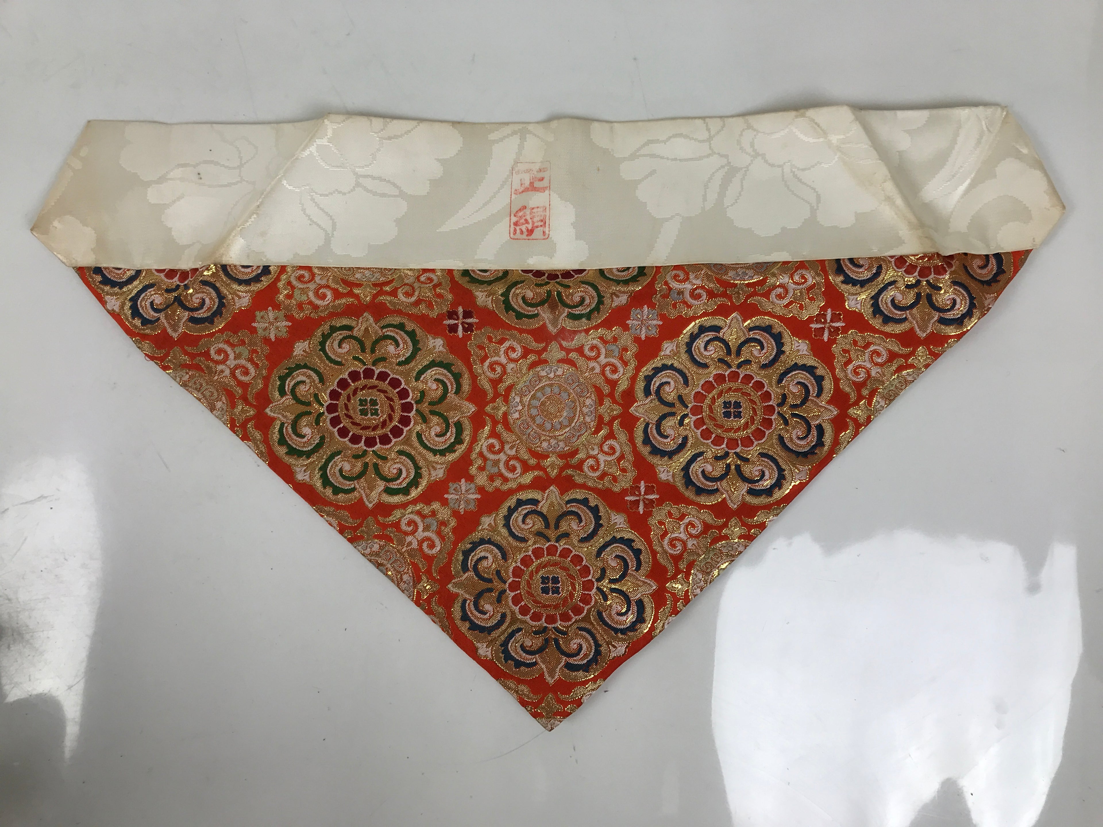 Japanese Buddhist Altar Silk Table Cloth Uchishiki Mandala Orange Gold Blue UC26