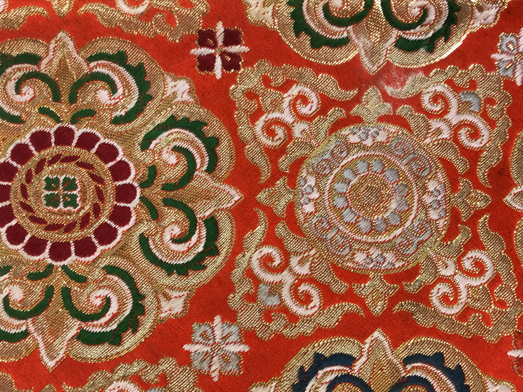 Japanese Buddhist Altar Silk Table Cloth Uchishiki Mandala Orange Gold Blue UC26