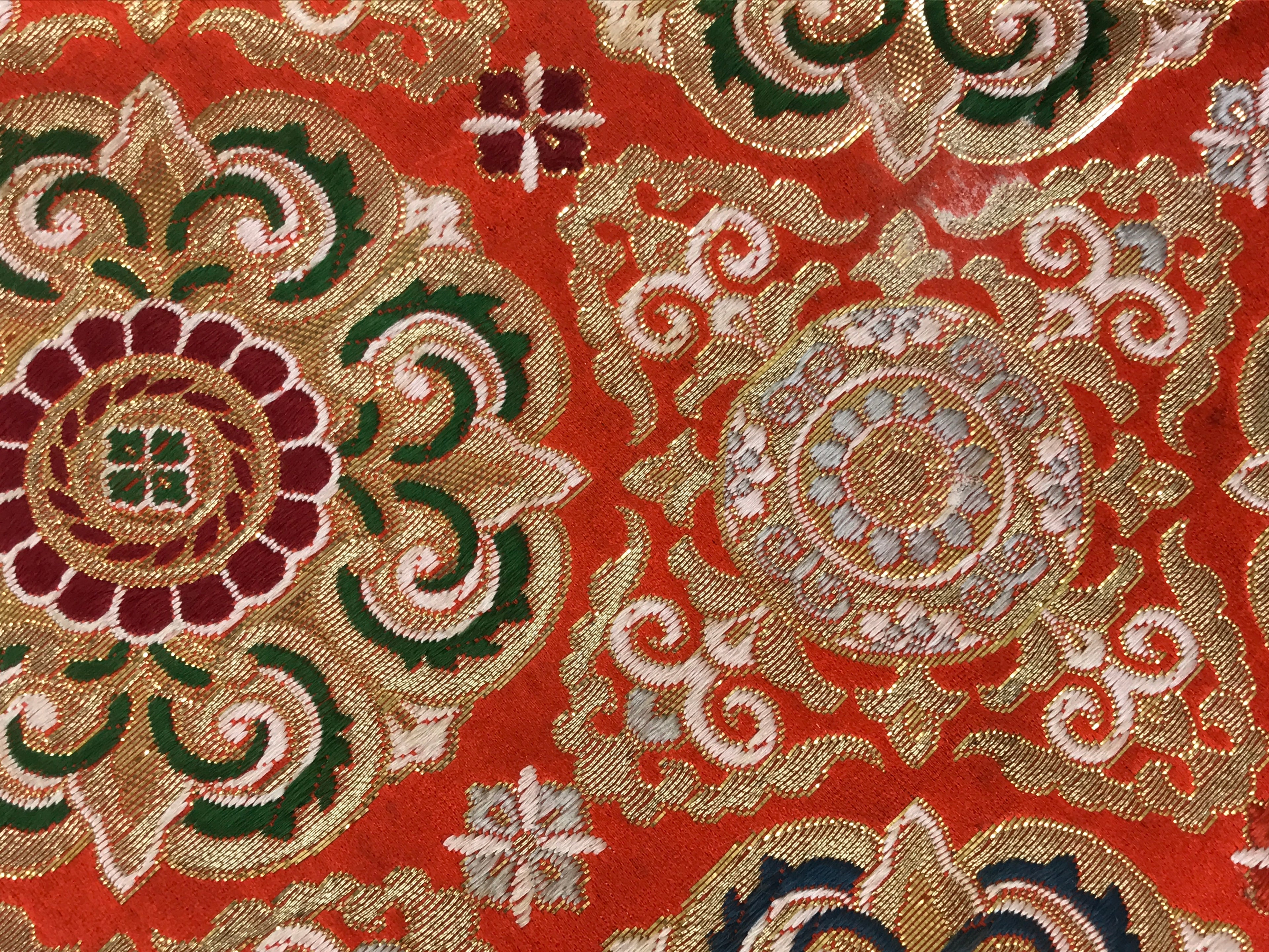 Japanese Buddhist Altar Silk Table Cloth Uchishiki Mandala Orange Gold Blue UC26
