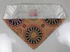 Japanese Buddhist Altar Silk Table Cloth Uchishiki Orange Gold Kiku Flower UC37