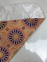 Japanese Buddhist Altar Silk Table Cloth Uchishiki Orange Gold Kiku Flower UC38