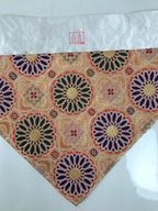 Japanese Buddhist Altar Silk Table Cloth Uchishiki Orange Gold Kiku Flower UC38