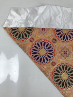 Japanese Buddhist Altar Silk Table Cloth Uchishiki Orange Gold Kiku Flower UC38