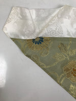 Japanese Buddhist Altar Silk Table Cloth Uchishiki Peony Kiku Gold Green UC27
