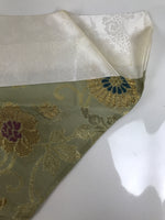 Japanese Buddhist Altar Silk Table Cloth Uchishiki Peony Kiku Gold Green UC27