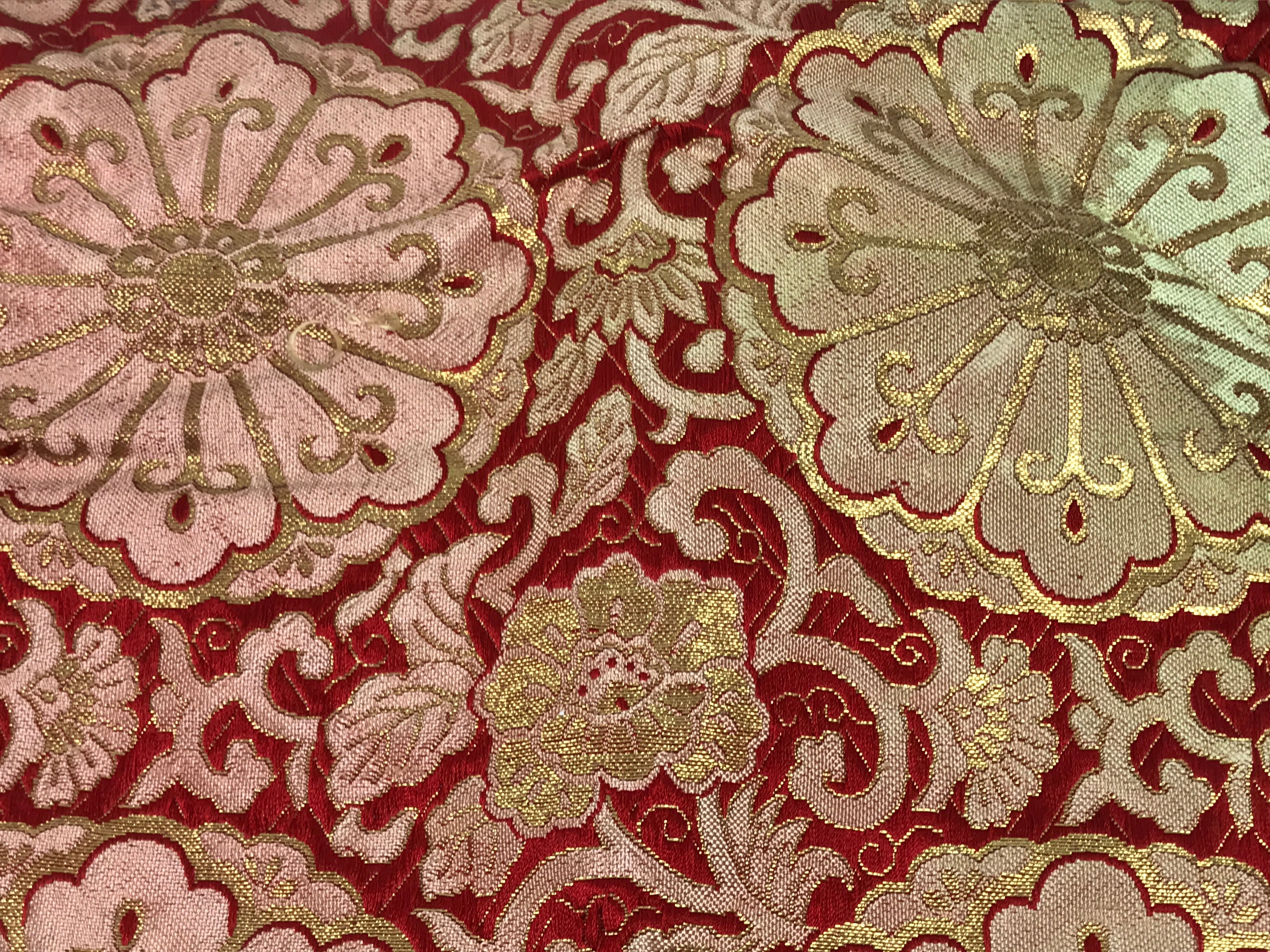 Japanese Buddhist Altar Silk Table Cloth Uchishiki Peony Mandala Embroidery UC33