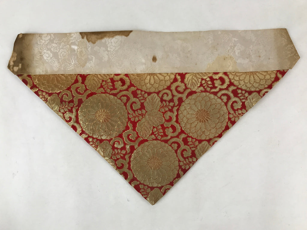 Japanese Buddhist Altar Silk Table Cloth Uchishiki Vtg Chrysanthemum Gold BA257
