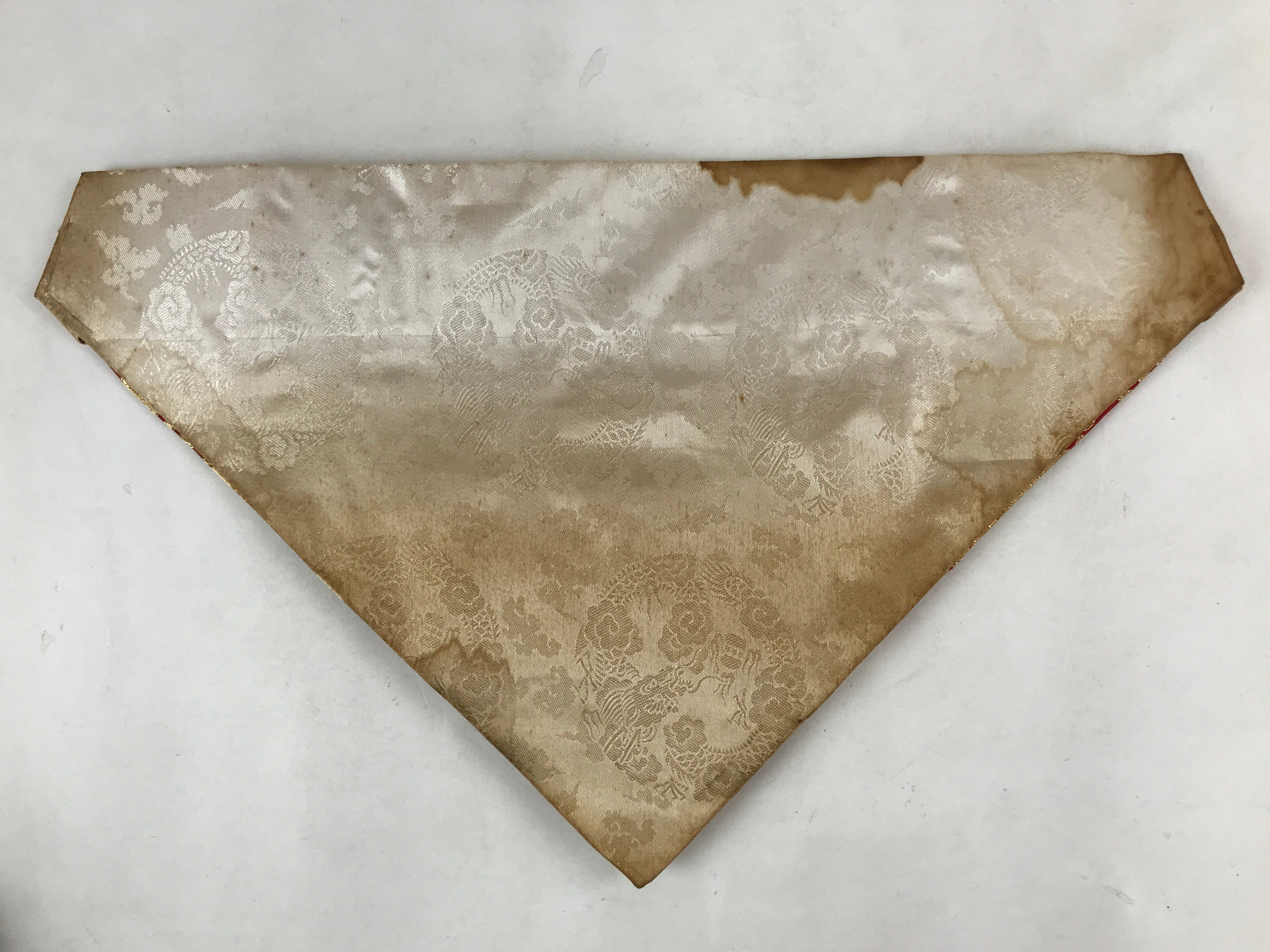 Japanese Buddhist Altar Silk Table Cloth Uchishiki Vtg Chrysanthemum Gold BA257