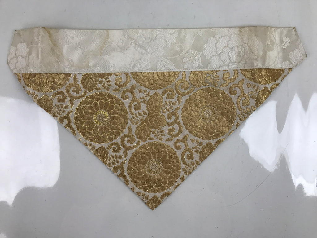 Japanese Buddhist Altar Silk Table Cloth Uchishiki Vtg Chrysanthemum Gold BA314