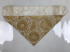 Japanese Buddhist Altar Silk Table Cloth Uchishiki Vtg Chrysanthemum Gold BA314