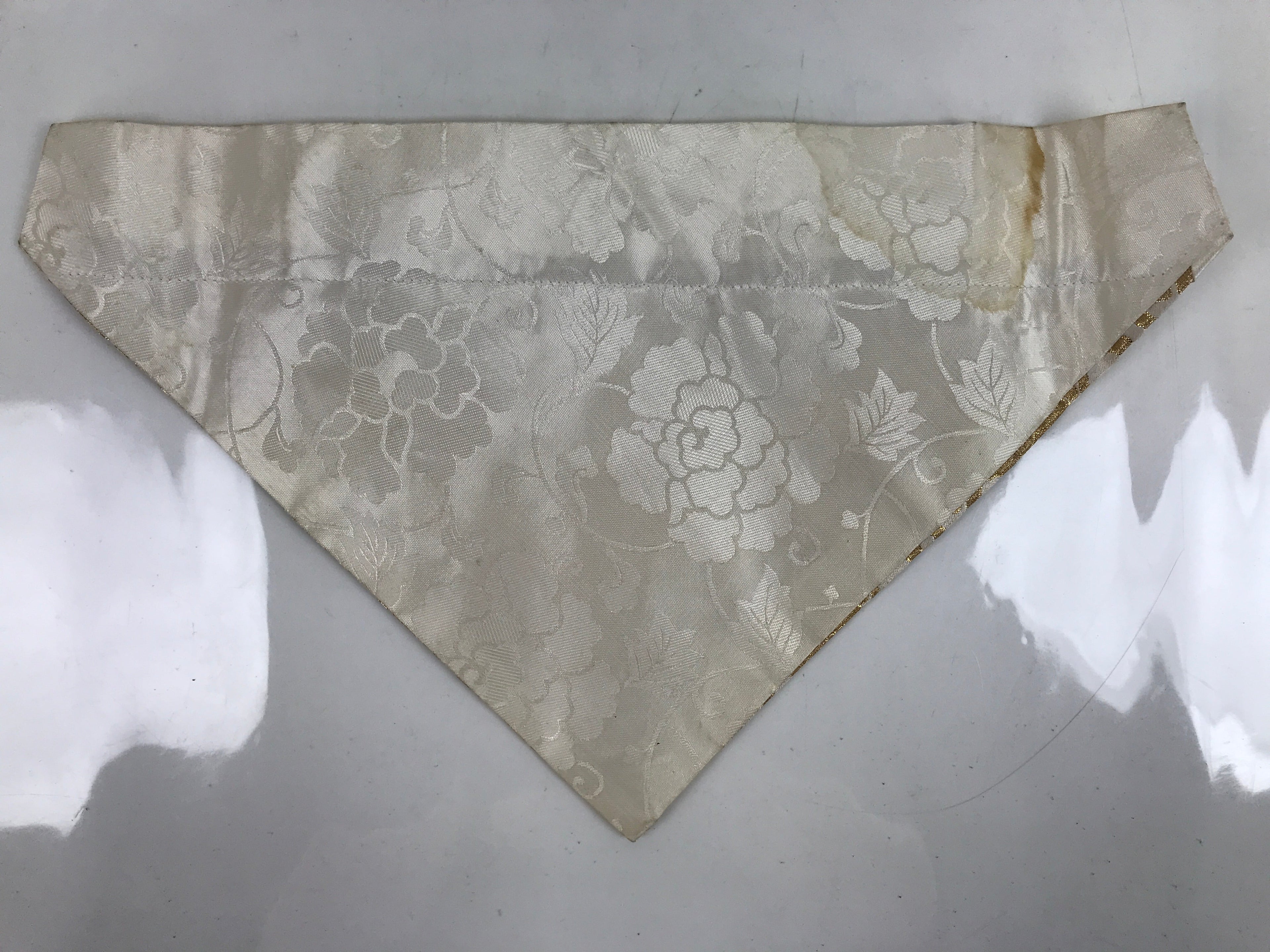 Japanese Buddhist Altar Silk Table Cloth Uchishiki Vtg Chrysanthemum Gold BA314
