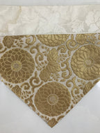 Japanese Buddhist Altar Silk Table Cloth Uchishiki Vtg Chrysanthemum Gold BA314