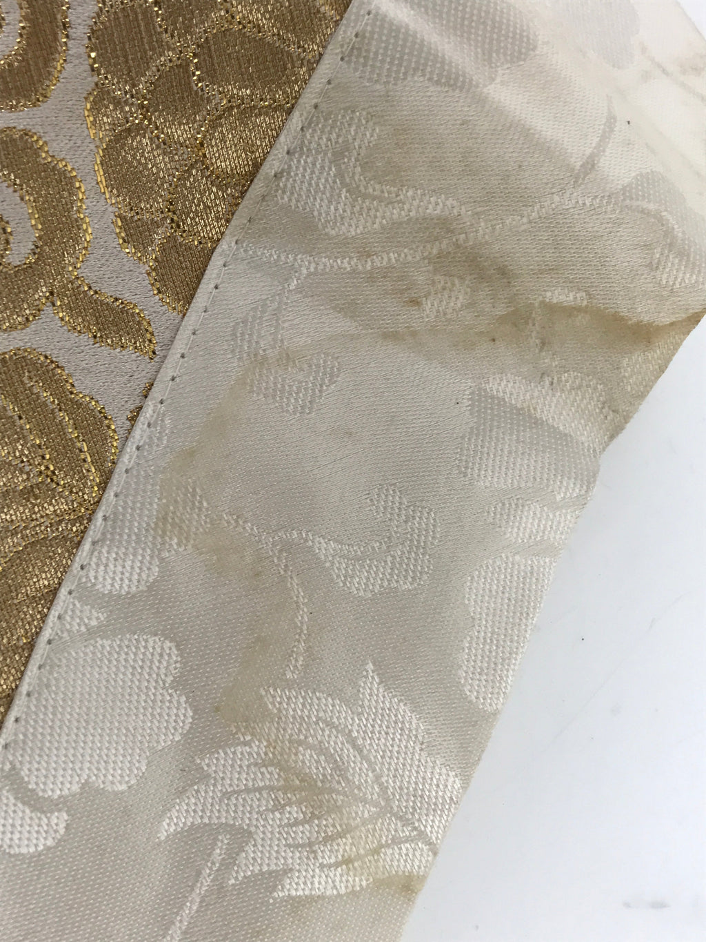 Japanese Buddhist Altar Silk Table Cloth Uchishiki Vtg Chrysanthemum Gold BA314