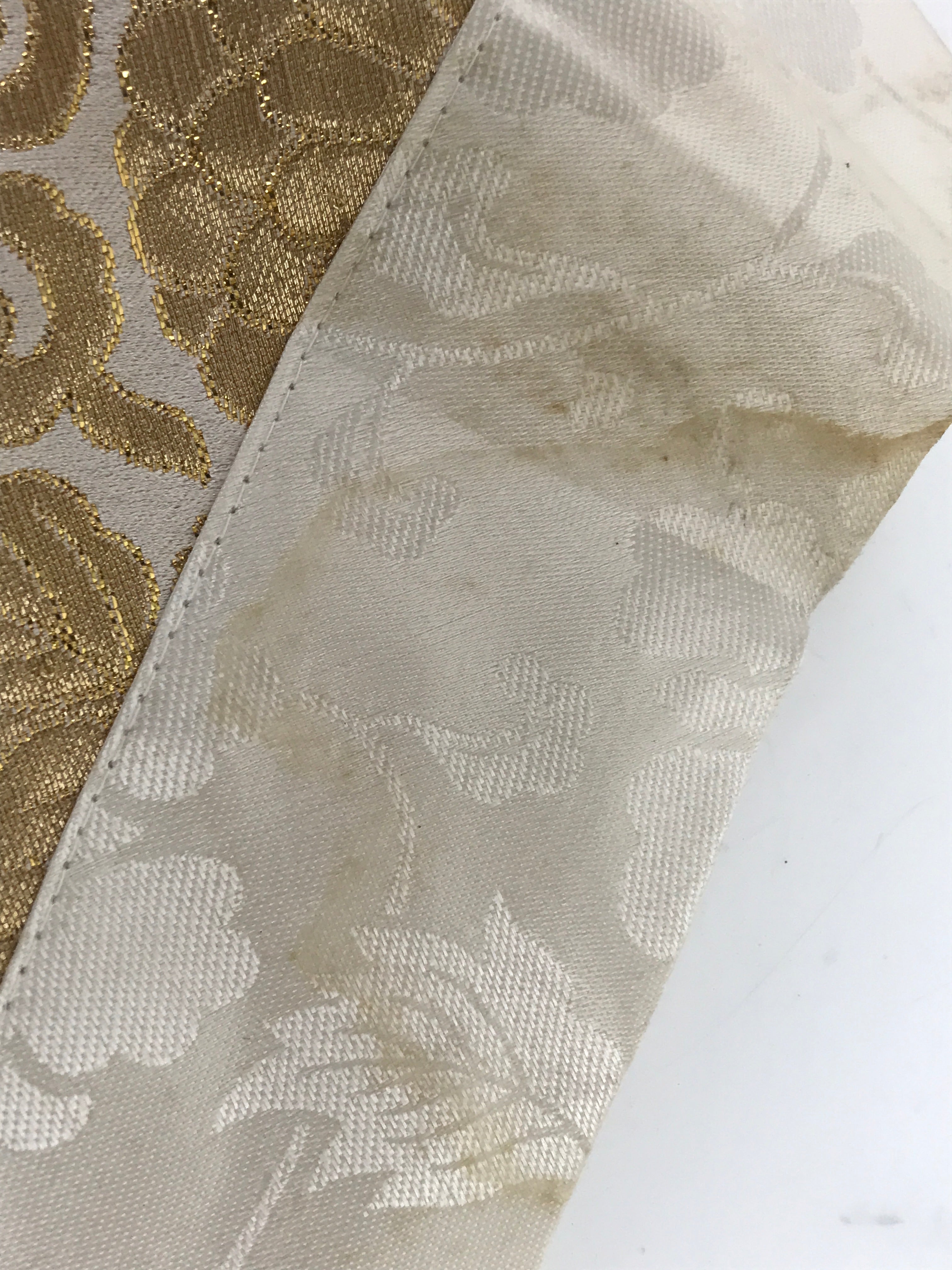 Japanese Buddhist Altar Silk Table Cloth Uchishiki Vtg Chrysanthemum Gold BA314