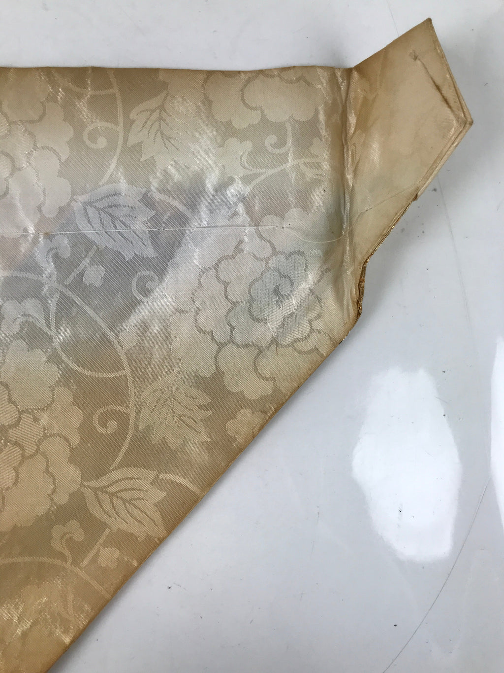 Japanese Buddhist Altar Silk Table Cloth Uchishiki Vtg Chrysanthemum Gold UC16
