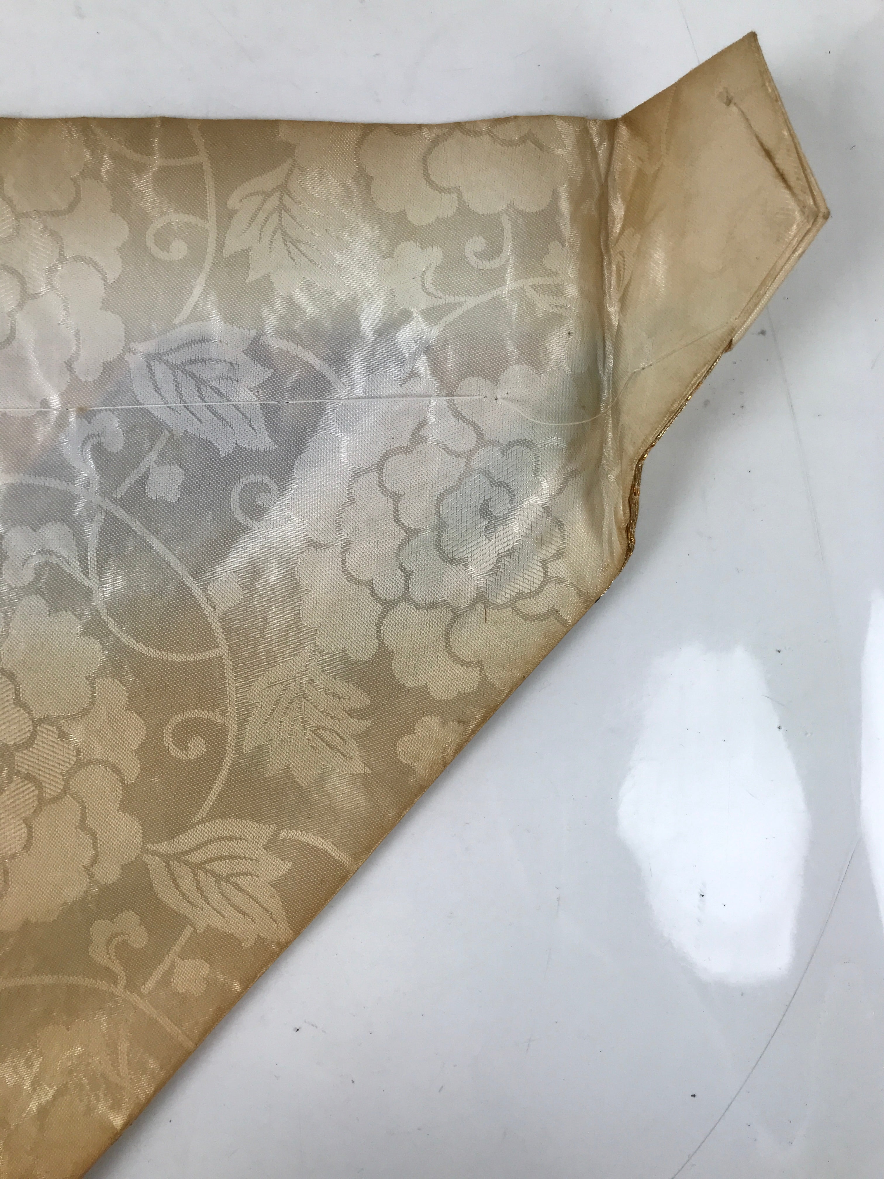 Japanese Buddhist Altar Silk Table Cloth Uchishiki Vtg Chrysanthemum Gold UC16