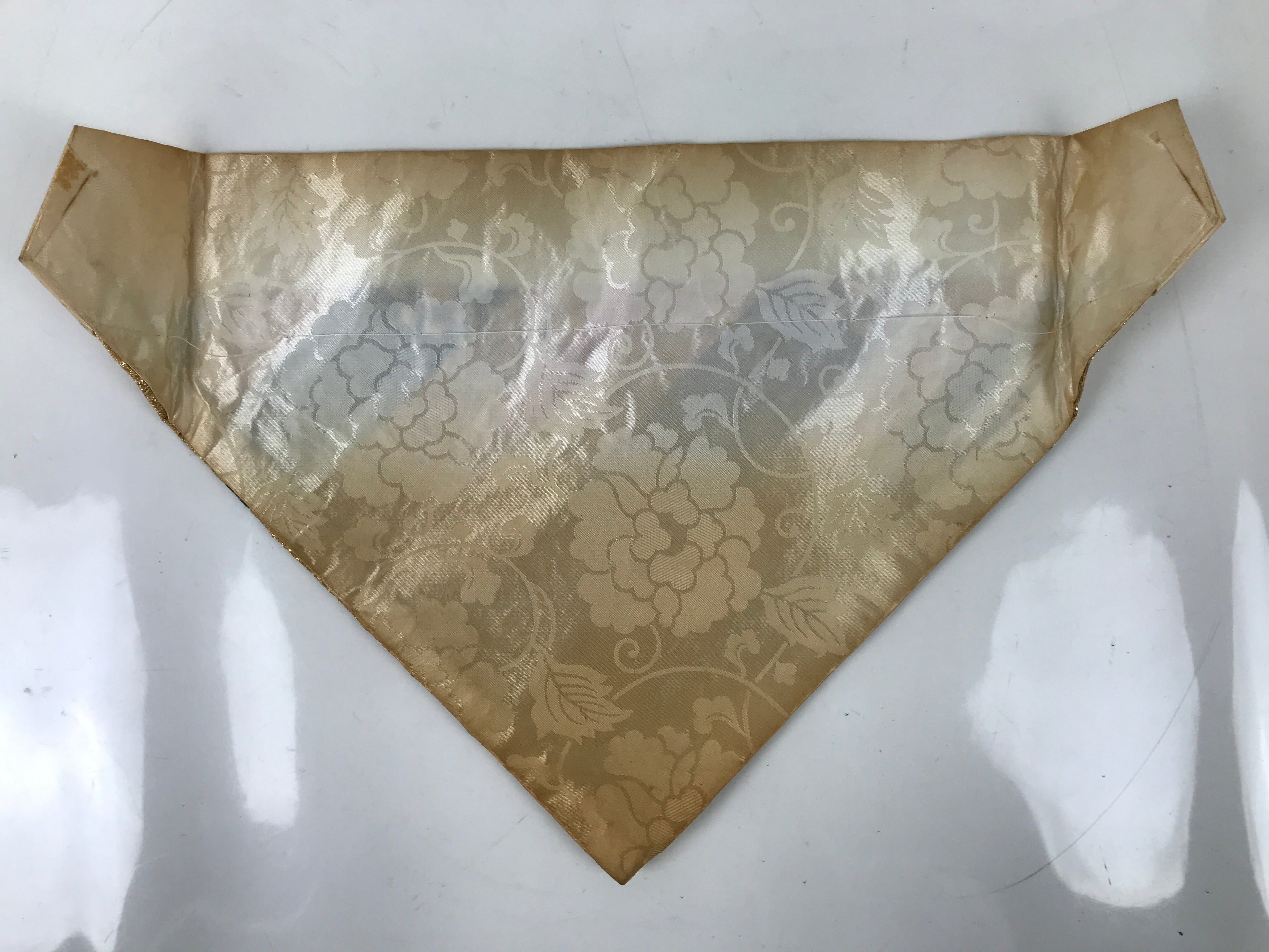 Japanese Buddhist Altar Silk Table Cloth Uchishiki Vtg Chrysanthemum Gold UC16