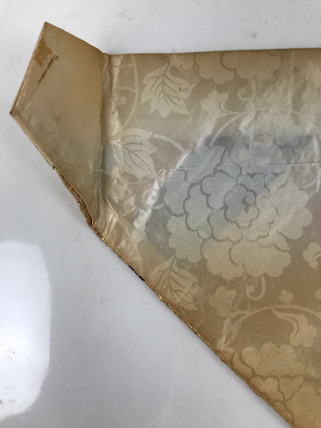 Japanese Buddhist Altar Silk Table Cloth Uchishiki Vtg Chrysanthemum Gold UC16