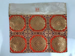 Japanese Buddhist Altar Silk Table Cloth Uchishiki Vtg Chrysanthemum Orange UC35