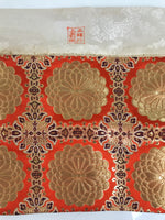 Japanese Buddhist Altar Silk Table Cloth Uchishiki Vtg Chrysanthemum Orange UC35