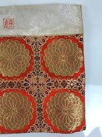 Japanese Buddhist Altar Silk Table Cloth Uchishiki Vtg Chrysanthemum Orange UC35