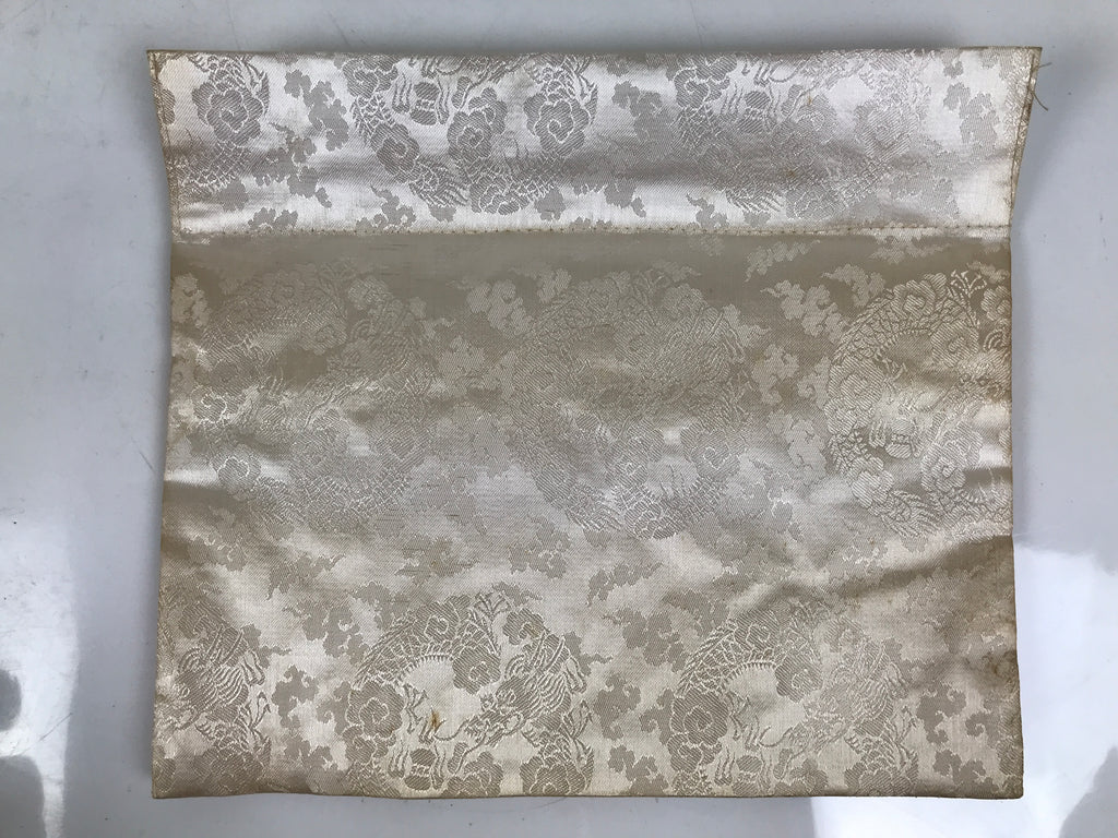 Japanese Buddhist Altar Silk Table Cloth Uchishiki Vtg Chrysanthemum Orange UC35