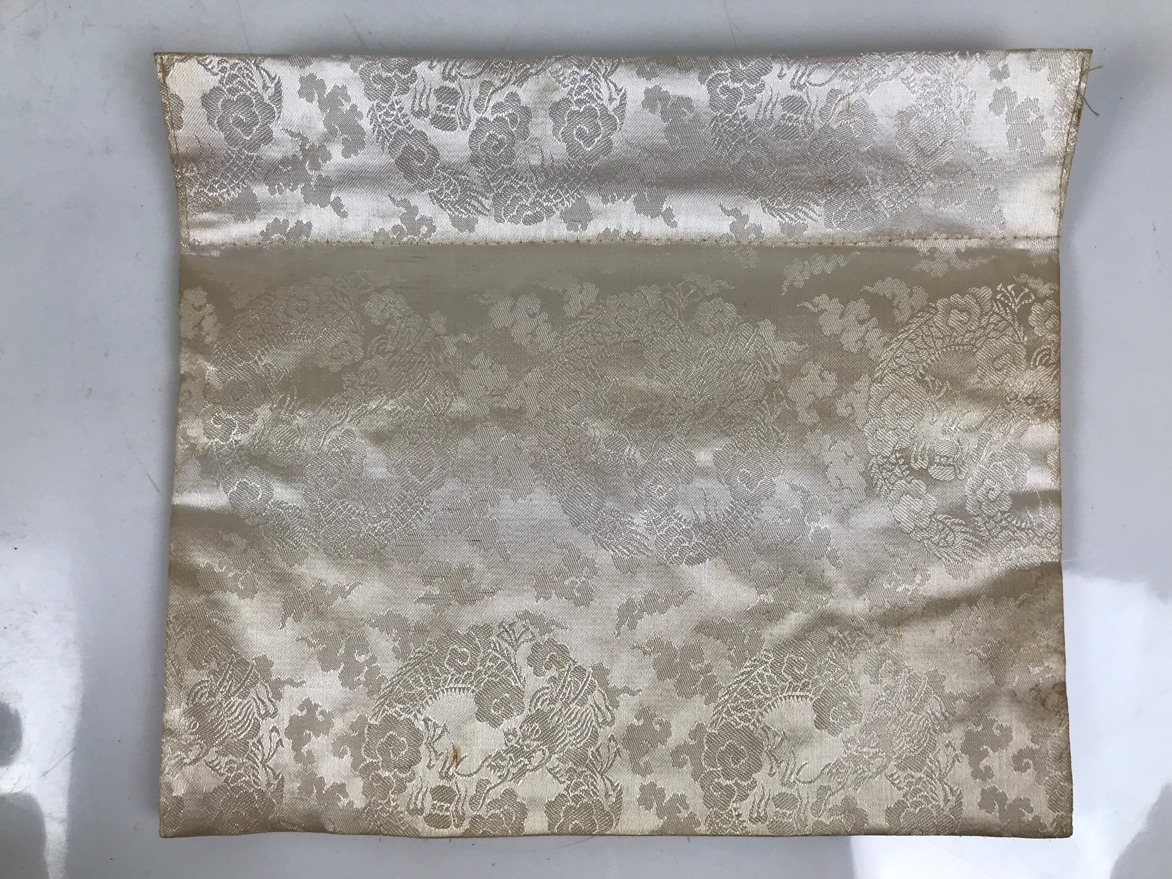 Japanese Buddhist Altar Silk Table Cloth Uchishiki Vtg Chrysanthemum Orange UC35