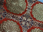 Japanese Buddhist Altar Silk Table Cloth Uchishiki Vtg Chrysanthemum Orange UC35