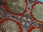 Japanese Buddhist Altar Silk Table Cloth Uchishiki Vtg Chrysanthemum Orange UC35