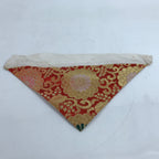 Japanese Buddhist Altar Silk Table Cloth Uchishiki Vtg Chrysanthemum Red BA367