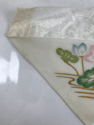 Japanese Buddhist Altar Silk Table Cloth Uchishiki Vtg Embroidered Lotus BA316