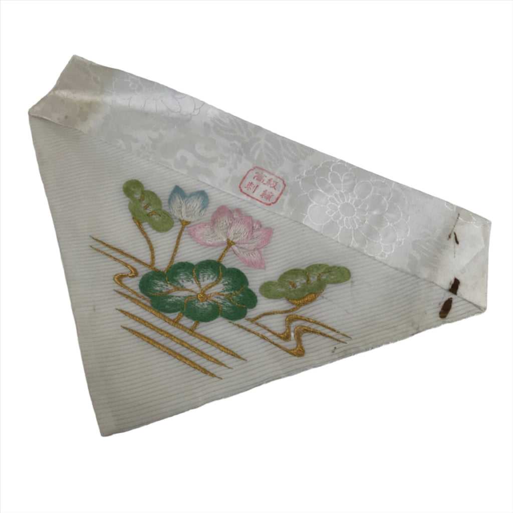 Japanese Buddhist Altar Silk Table Cloth Uchishiki Vtg Embroidered Lotus BA316