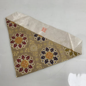 Japanese Buddhist Altar Silk Table Cloth Uchishiki Vtg Floral Gold Red BA365