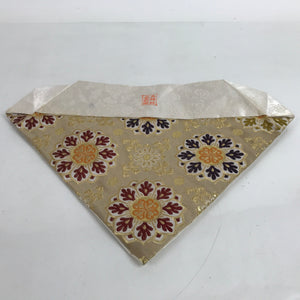 Japanese Buddhist Altar Silk Table Cloth Uchishiki Vtg Floral Gold Red BA365