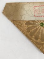 Japanese Buddhist Altar Silk Table Cloth Uchishiki Vtg Gold Chrysanthemum UC14