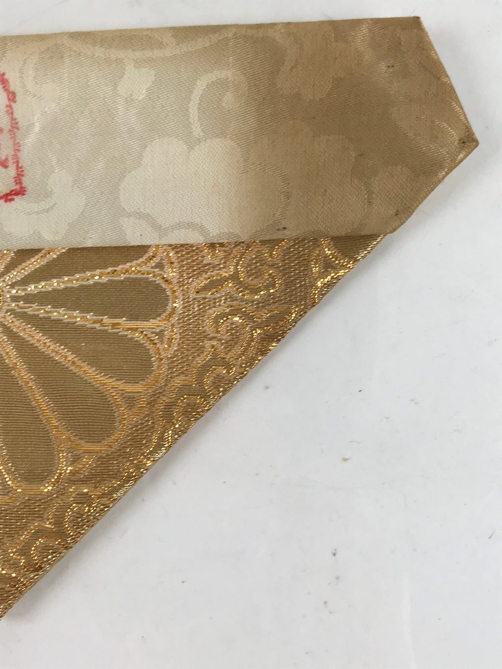Japanese Buddhist Altar Silk Table Cloth Uchishiki Vtg Gold Chrysanthemum UC14