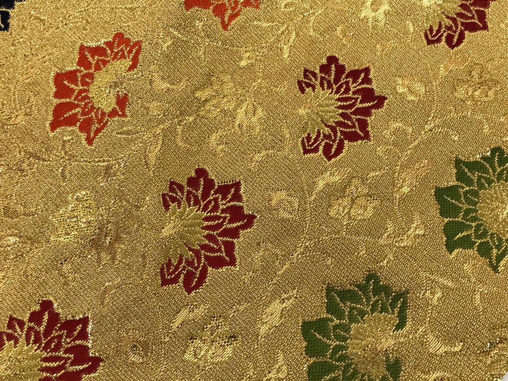 Japanese Buddhist Altar Silk Table Cloth Uchishiki Vtg Gold Red Blue Floral UC20