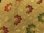 Japanese Buddhist Altar Silk Table Cloth Uchishiki Vtg Gold Red Blue Floral UC20