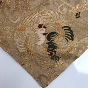 Japanese Buddhist Altar Silk Table Cloth Uchishiki Vtg Ho-Oh Bird Gold Red BA366