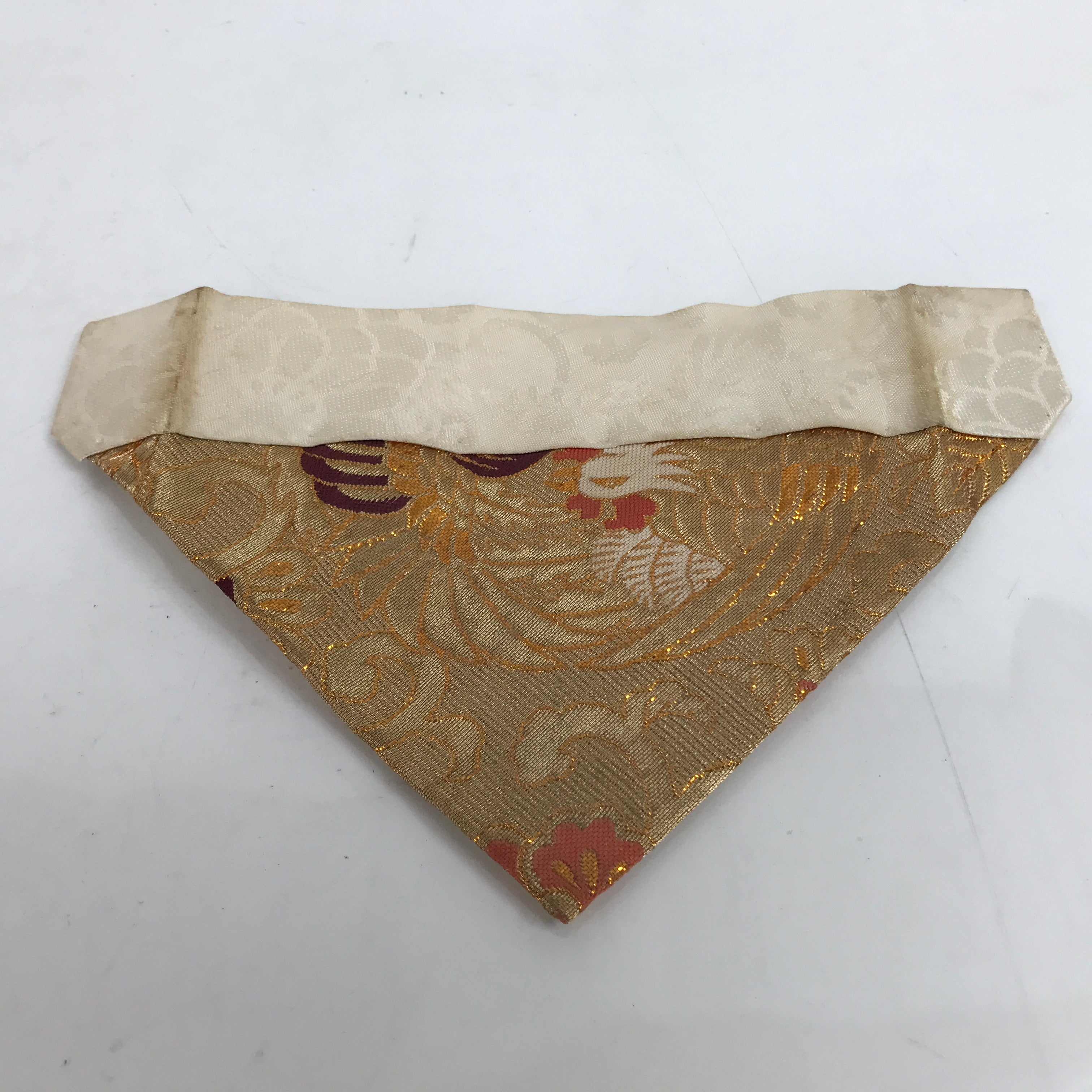 Japanese Buddhist Altar Silk Table Cloth Uchishiki Vtg Ho-Oh Bird Gold Red BA369