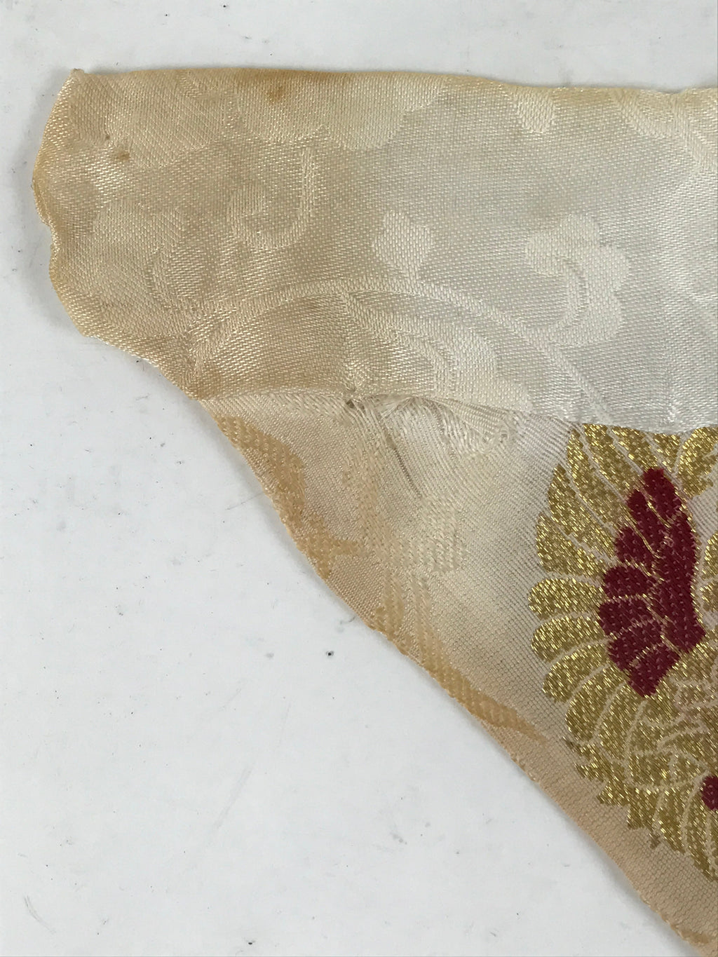Japanese Buddhist Altar Silk Table Cloth Uchishiki Vtg Ho-Oh Bird Gold Red UC15