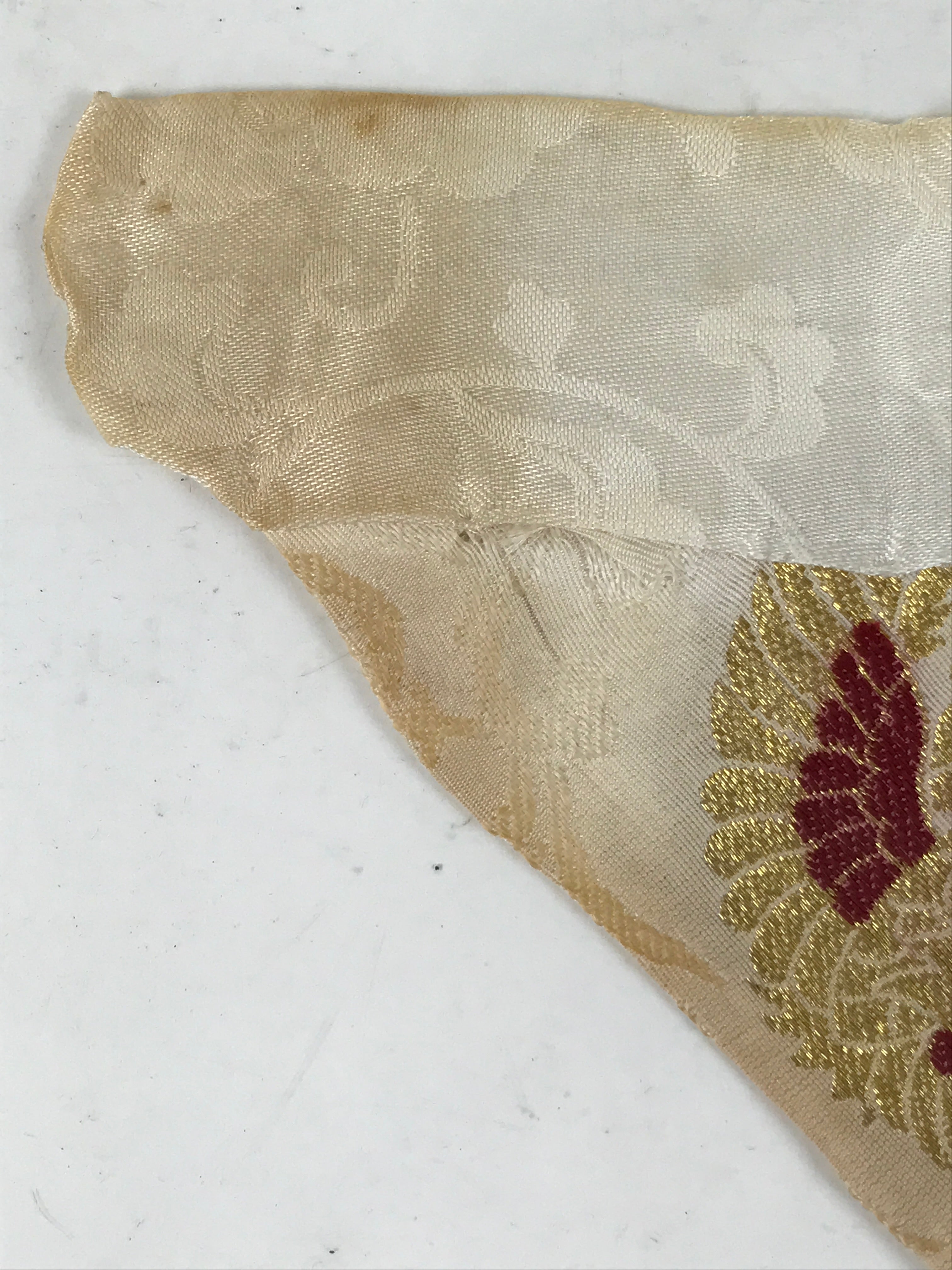 Japanese Buddhist Altar Silk Table Cloth Uchishiki Vtg Ho-Oh Bird Gold Red UC15